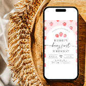 Berry First Birthday Invitation | Aardbei Kaart