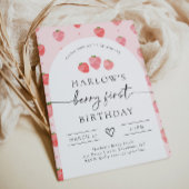 Berry First Birthday Invitation | Aardbei Kaart