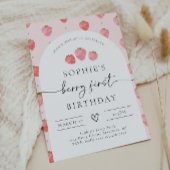 Berry First Birthday Invitation | Aardbei Kaart