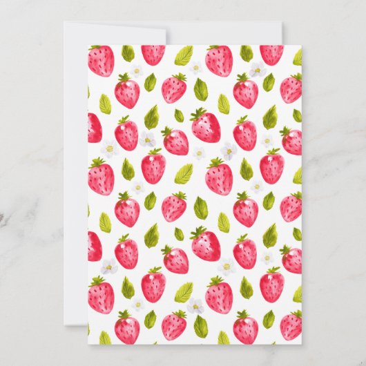 Berry First Birthday Invitation Kaart (Achterkant)