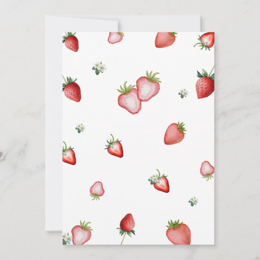 Berry First Birthday Invitation Kaart (Achterkant)