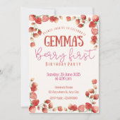 Berry First Birthday Invitation Kaart (Voorkant)