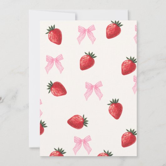 Berry First Birthday Invitation Kaart (Achterkant)