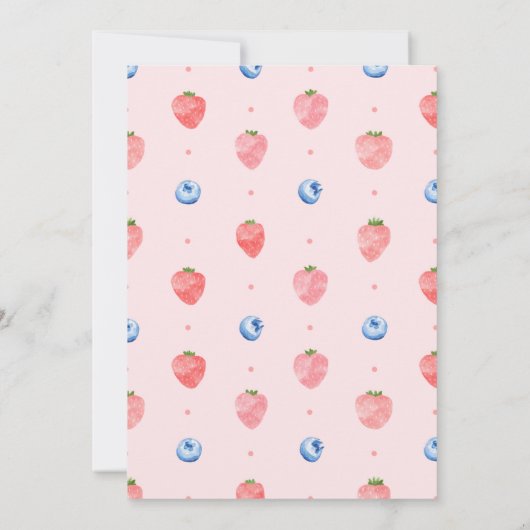 Berry First Birthday Invitation Kaart (Achterkant)