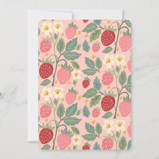 Berry First Birthday Invitation Kaart (Achterkant)