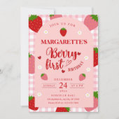 Berry First Birthday Invitation Sjabloon Berry 1st Kaart (Voorkant)