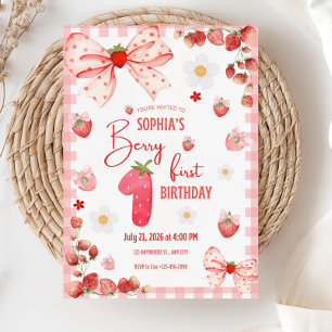 Berry First Birthday Invitation Sjabloon Berry 1st Kaart