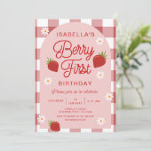 Berry First Birthday Kaart (Staand voorkant)