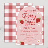 Berry First Birthday Kaart (Voorkant / Achterkant)