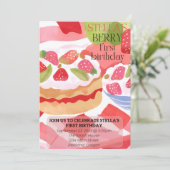 Berry First Birthday Kaart (Staand voorkant)