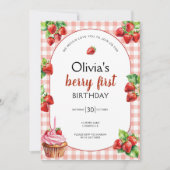 Berry First Birthday Kaart (Voorkant)