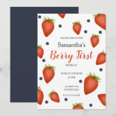 Berry First Birthday Kaart (Voorkant / Achterkant)