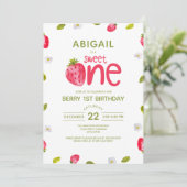 Berry First Birthday Kaart (Staand voorkant)