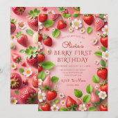 Berry First Birthday Kaart (Voorkant / Achterkant)