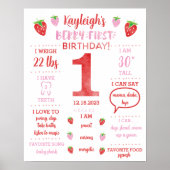 Berry First Birthday Milestone Poster (Voorkant)