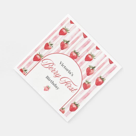 Berry First Birthday Napkins Servet (Hoek)