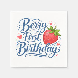 Berry First Birthday | One Year Old Party Servet