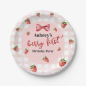 Berry First Birthday Paper Plate Papieren Bordje (Voorkant)