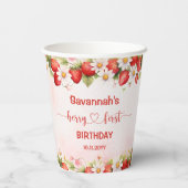 Berry First Birthday Papieren Bekers (Achterkant)