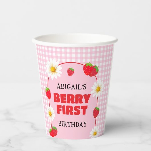 BERRY FIRST BIRTHDAY  PAPIEREN BEKERS (Voorkant)