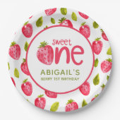 Berry First Birthday Papieren Bordje (Voorkant)