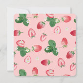 Berry First Birthday Party aardbeien Kaart (Achterkant)