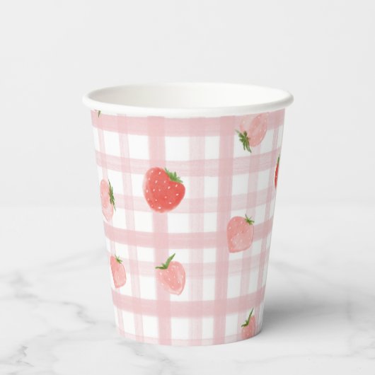 Berry First Birthday Party Cup Papieren Bekers (Achterkant)