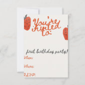 Berry First Birthday Party Invitation Kaart (Achterkant)