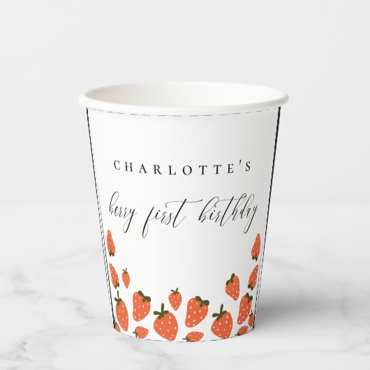 Berry First Birthday Party Papieren Bekers (Voorkant)