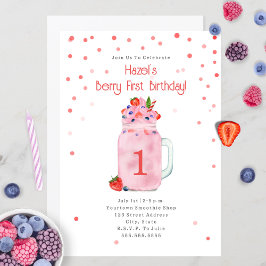 Berry First Birthday Party Smoothie Kaart