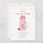 Berry First Birthday Party Smoothie Kaart (Voorkant)