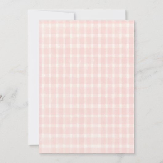 Berry First Birthday Pink Red Bow Strawberry Kaart (Achterkant)