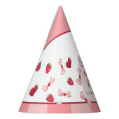 Berry First Birthday Red Gingham Bows Party Hat Feesthoedjes (Links)