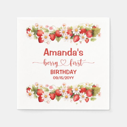 Berry First Birthday Servet (Voorkant)