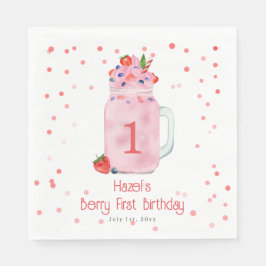 Berry First Birthday Smoothie Servet