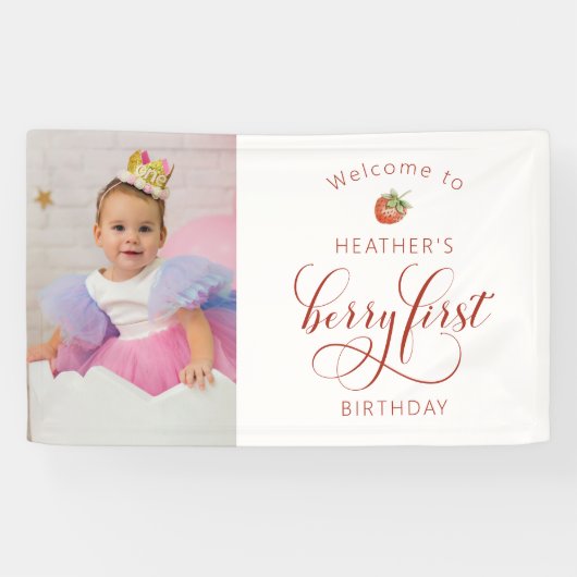 Berry First Birthday Spandoek (Horizontaal)