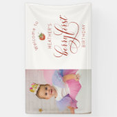 Berry First Birthday Spandoek (Verticaal)