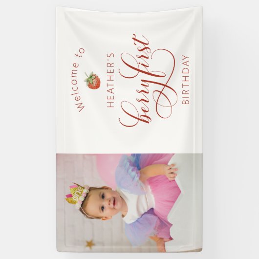 Berry First Birthday Spandoek (Verticaal)
