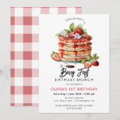 Berry First Birthday Spring Summer Uitnodiging (Voorkant / Achterkant)