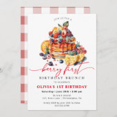 Berry First Birthday Spring Summer Uitnodiging (Voorkant / Achterkant)