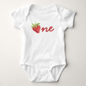 Berry First Birthday Strawberry 1st Birthday Girl Romper (Voorkant)