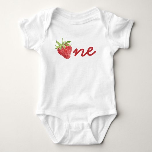 Berry First Birthday Strawberry 1st Birthday Girl Romper (Voorkant)