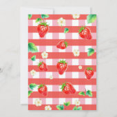 Berry First Birthday - Strawberry 1st Girl Party Kaart (Achterkant)