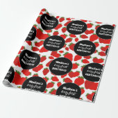 Berry First Birthday Strawberry Birthday Party Cadeaupapier (Uitgerold)