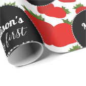 Berry First Birthday Strawberry Birthday Party Cadeaupapier (Rol Hoek)