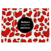 Berry First Birthday Strawberry Birthday Party Groot Cadeauzakje (Voorkant)