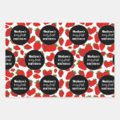 Berry First Birthday Strawberry Birthday Party Inpakpapier Vel (Voorkant 3)