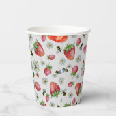 Berry First Birthday Strawberry Birthday Party Papieren Bekers (Achterkant)