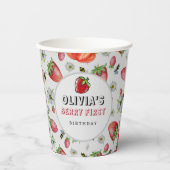 Berry First Birthday Strawberry Birthday Party Papieren Bekers (Voorkant)