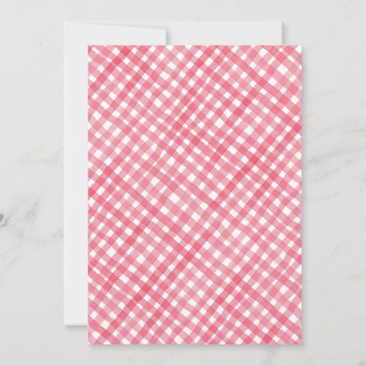 Berry First Birthday Strawberry Birthday Uitnodige Notitiekaartje (Achterkant)